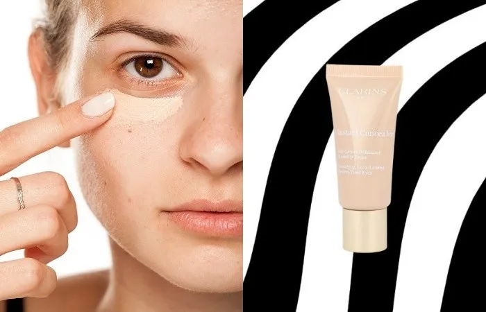 kobieta nakładająca korektor rozświetlający pod oczy