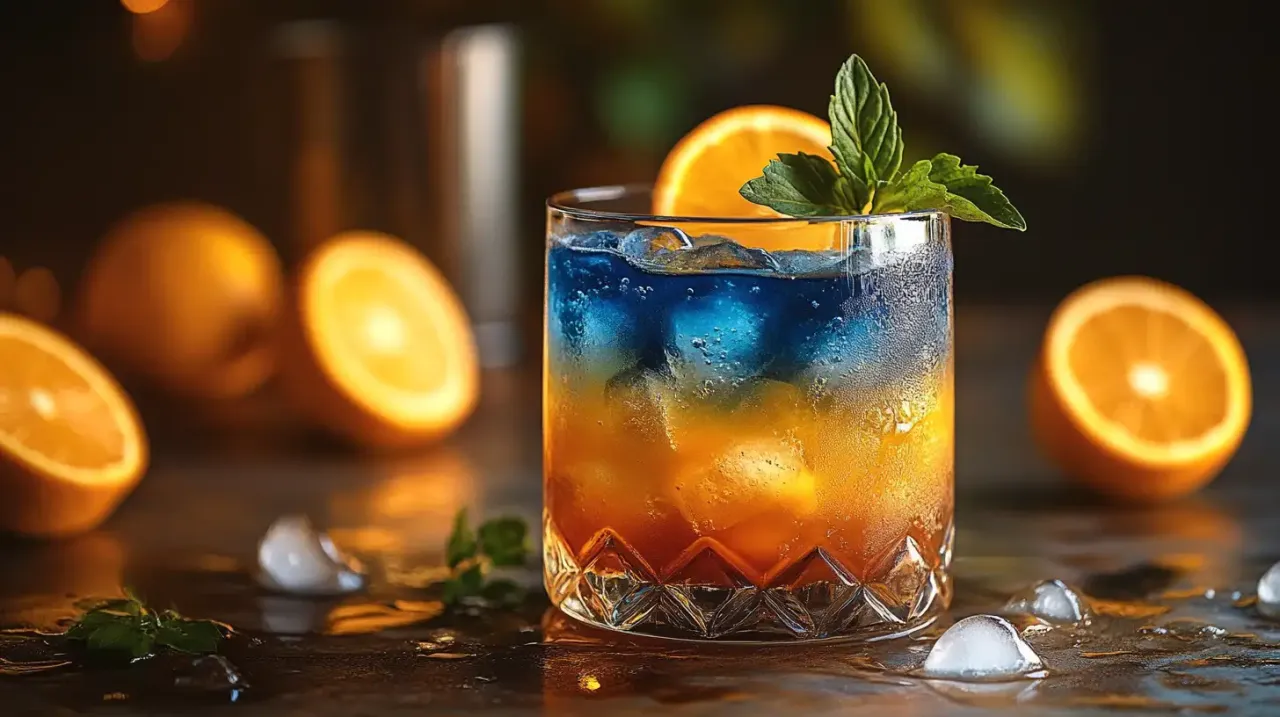 Kolorowy drink przepis: warstwowy koktajl z pomarańczą i miętą, idealny na letnie wieczory.