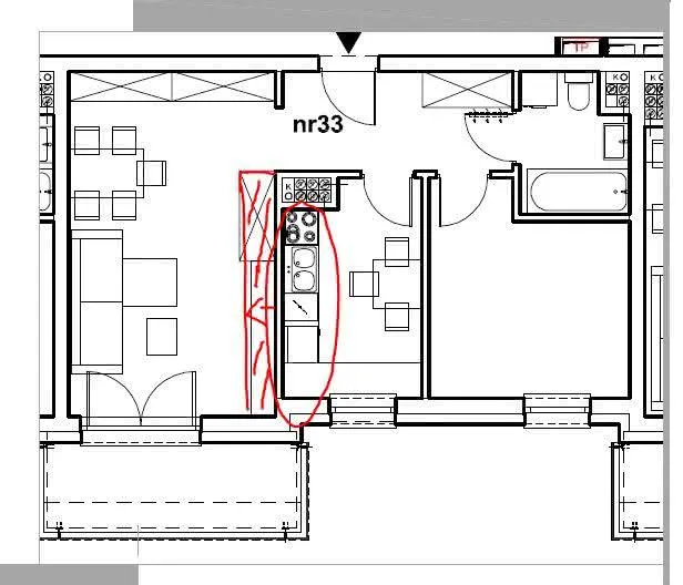 przeniesienie kuchni do salonu schemat techniczny instalacji
