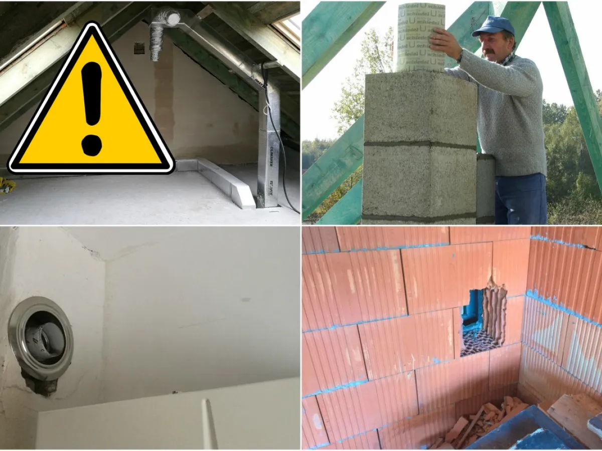 Przekr&oacute;j przez komin wentylacyjny w bloku