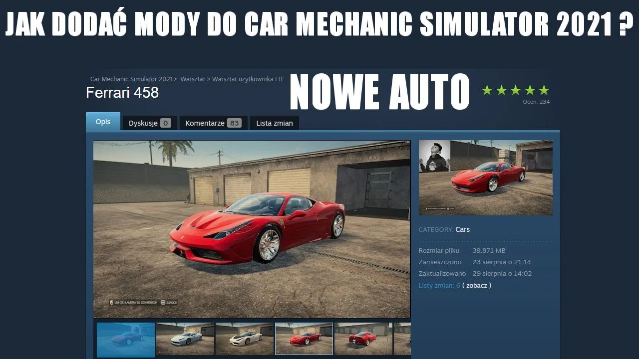 Zdjęcie Jak wgrać mody do Car Mechanic Simulator 2021 – prosta instrukcja krok po kroku