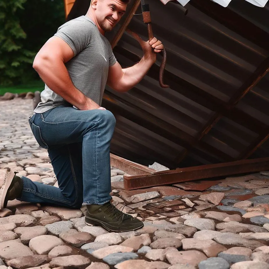 Zdjęcie Jak skutecznie zakotwić garaż blaszany do kostki brukowej - 5 metod