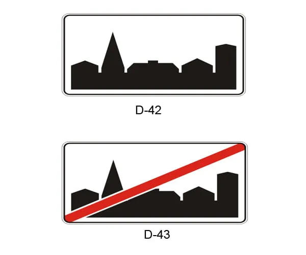 Znak D-42 z ograniczeniem prędkości