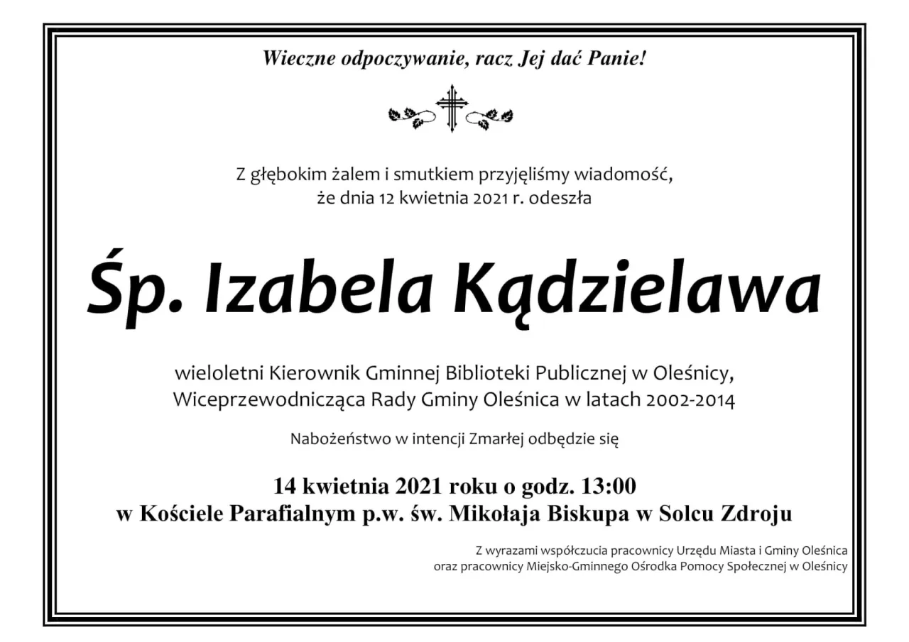 lokalne portale informacyjne Oleśnica nekrologi