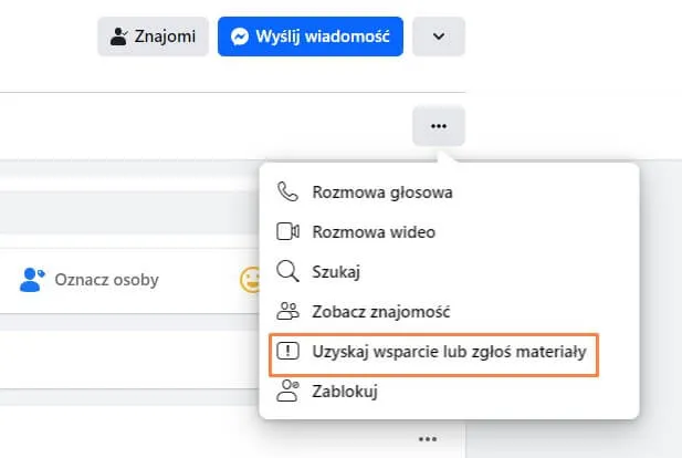 Zgłaszanie włamania na konto Facebook