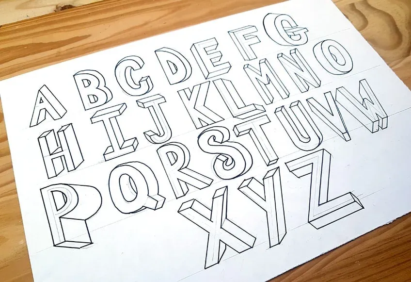 3D Buchstaben zeichnen Grundlagen Übersicht
