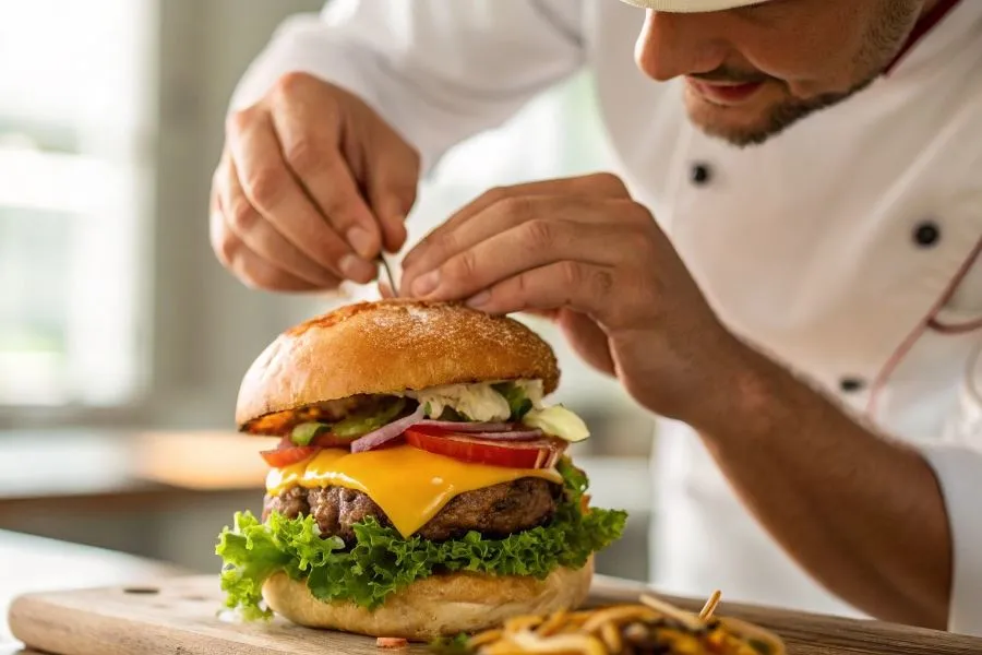 Składanie burgera krok po kroku