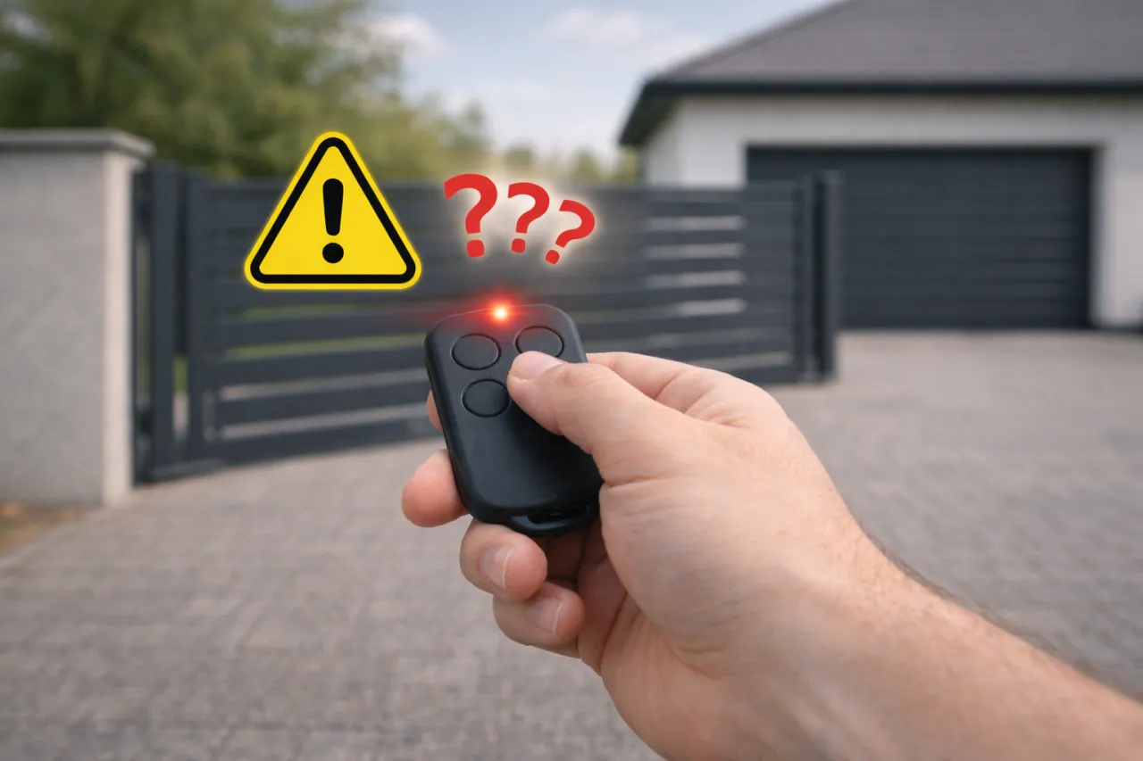 pilot do bramy nie działa objawy