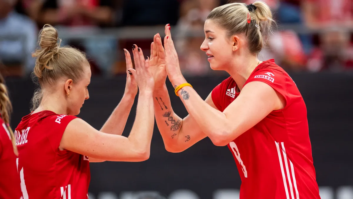 Polskie siatkarki Magdalena Stysiak i Joanna Wołosz