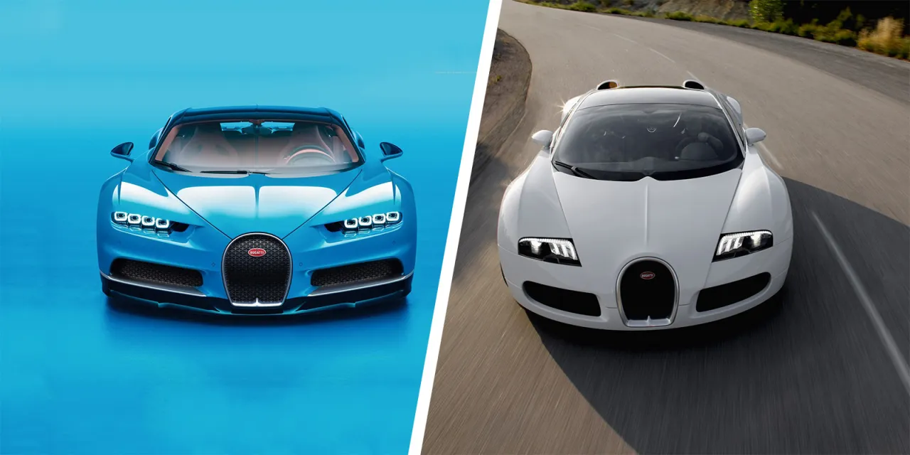 Bugatti Veyron vs Chiron engine comparison