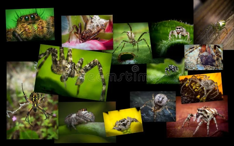 kolaż zdjęć symbolizujących różne fobie pająk wysokość ciasne pomieszczenie