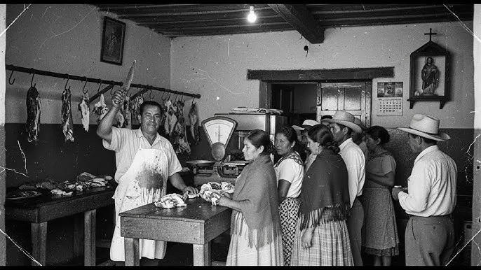 klient rozmawiający z rzeźnikiem w sklepie mięsnym