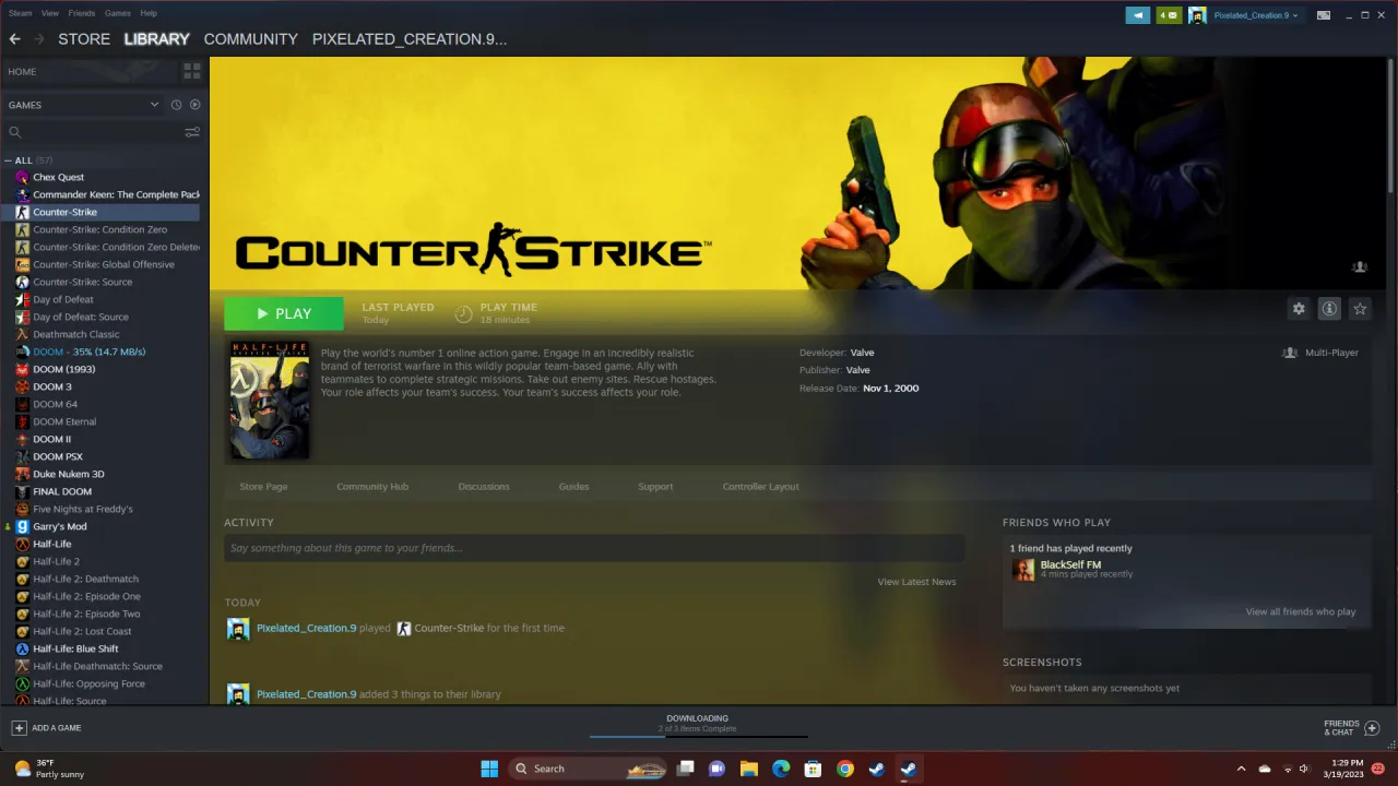 Steam odkryj grę menu kontekstowe