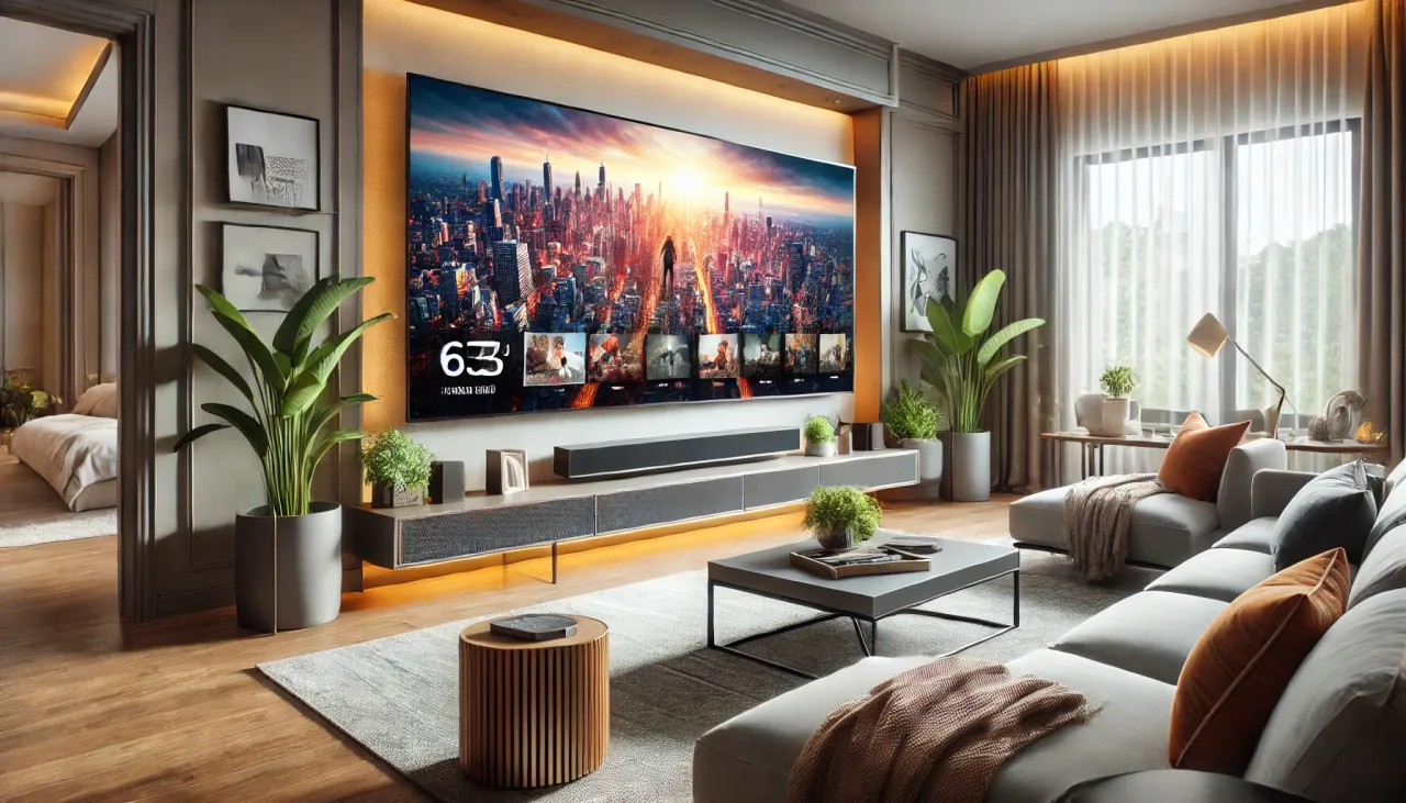 Telewizor 65 cali w salonie 25m2 odległość oglądania