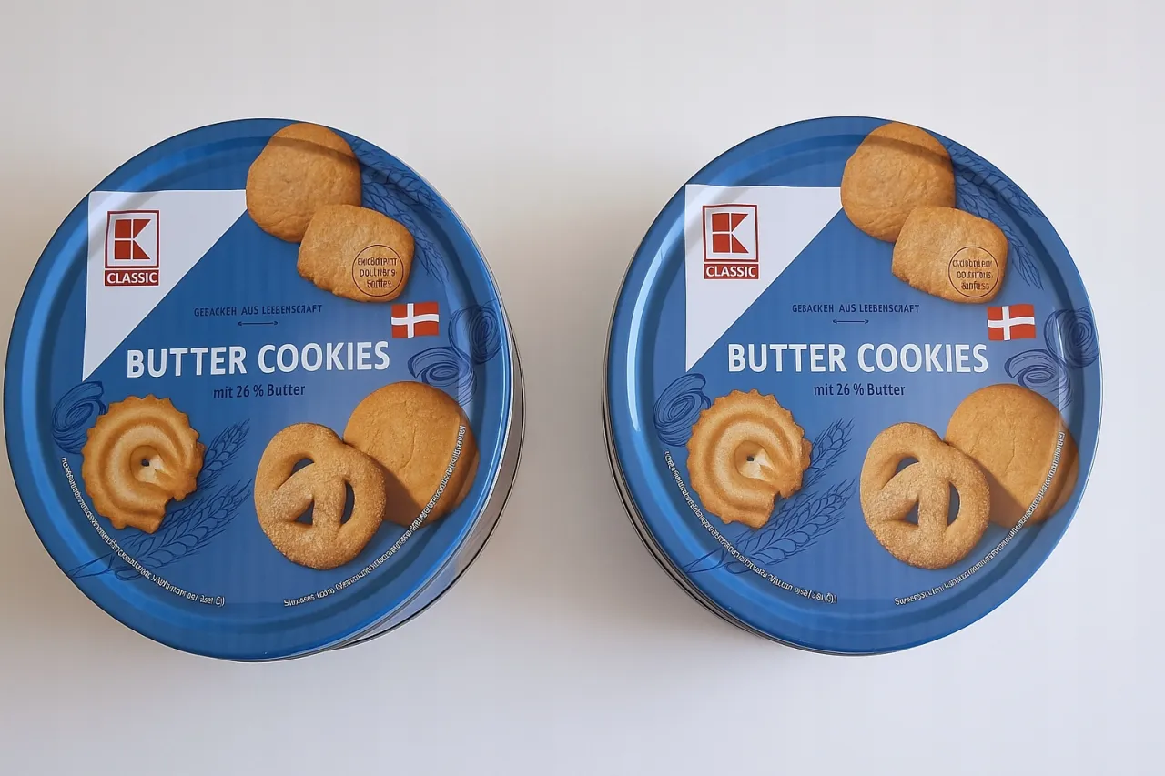 Duńskie ciastka maślane w niebieskiej puszce