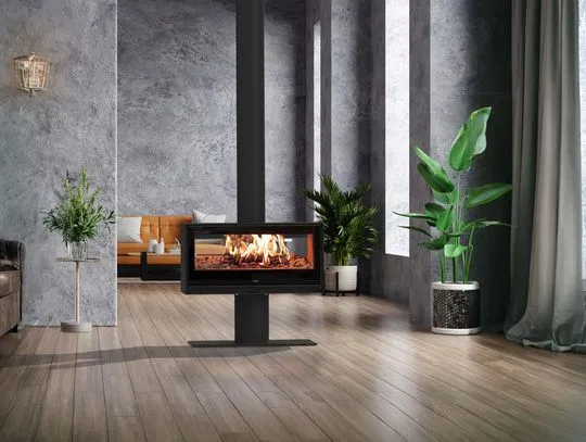 aranżacje podłóg pod kominek wolnostojący w różnych stylach