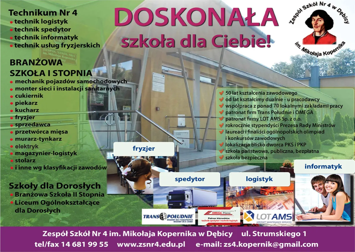 Uczeń wybierający kierunek nauki lub technikum spedycyjne