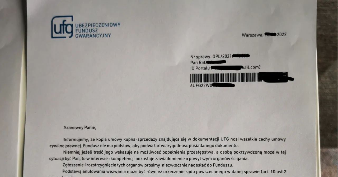 wezwanie do zapłaty UFG