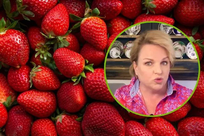 polskie truskawki na targu w maju