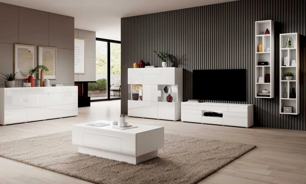 meble pomalowane na biały połysk