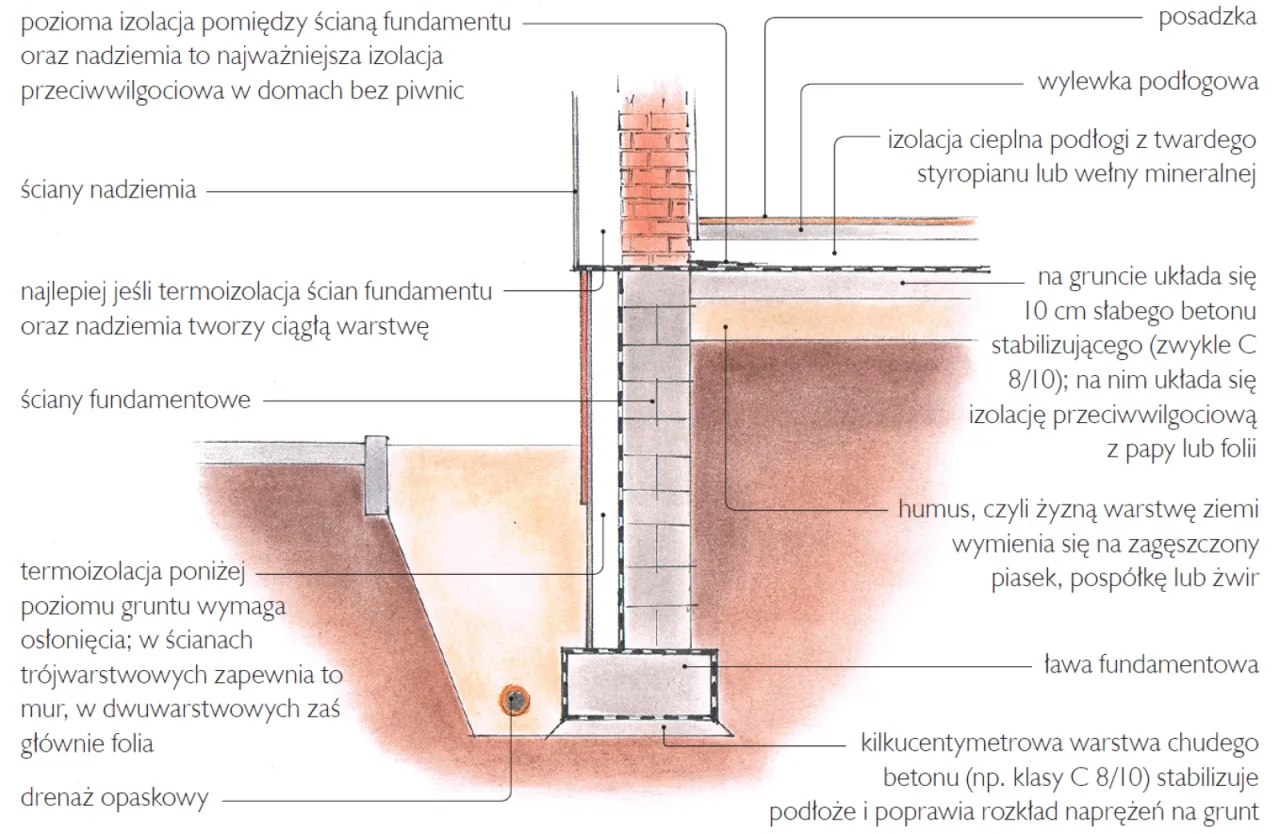 Płyta fundamentowa vs ławy fundamentowe schemat