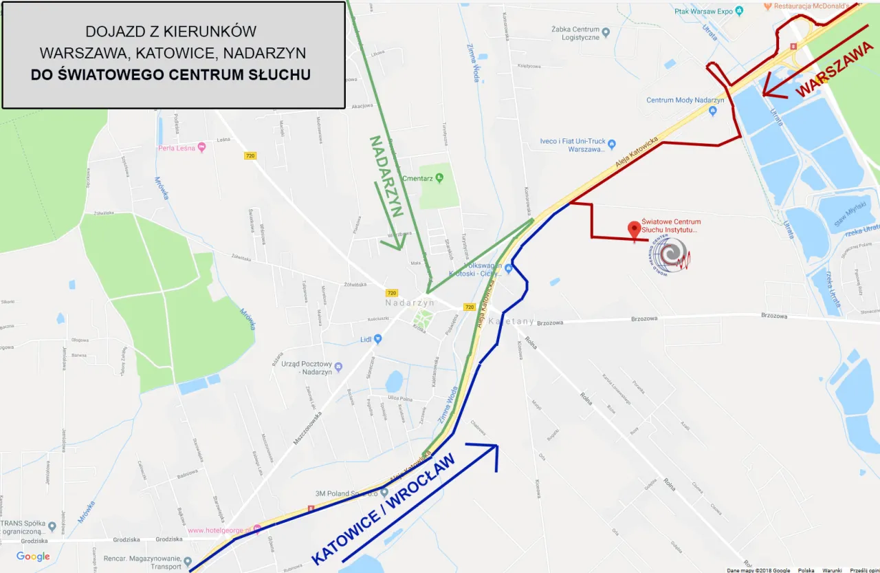 Dojazd do szpitala Anin mapa
