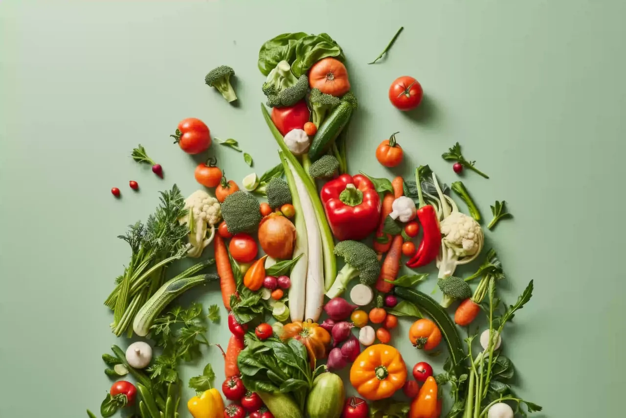 zdrowa dieta roślinna, r&oacute;żnorodne warzywa owoce zboża