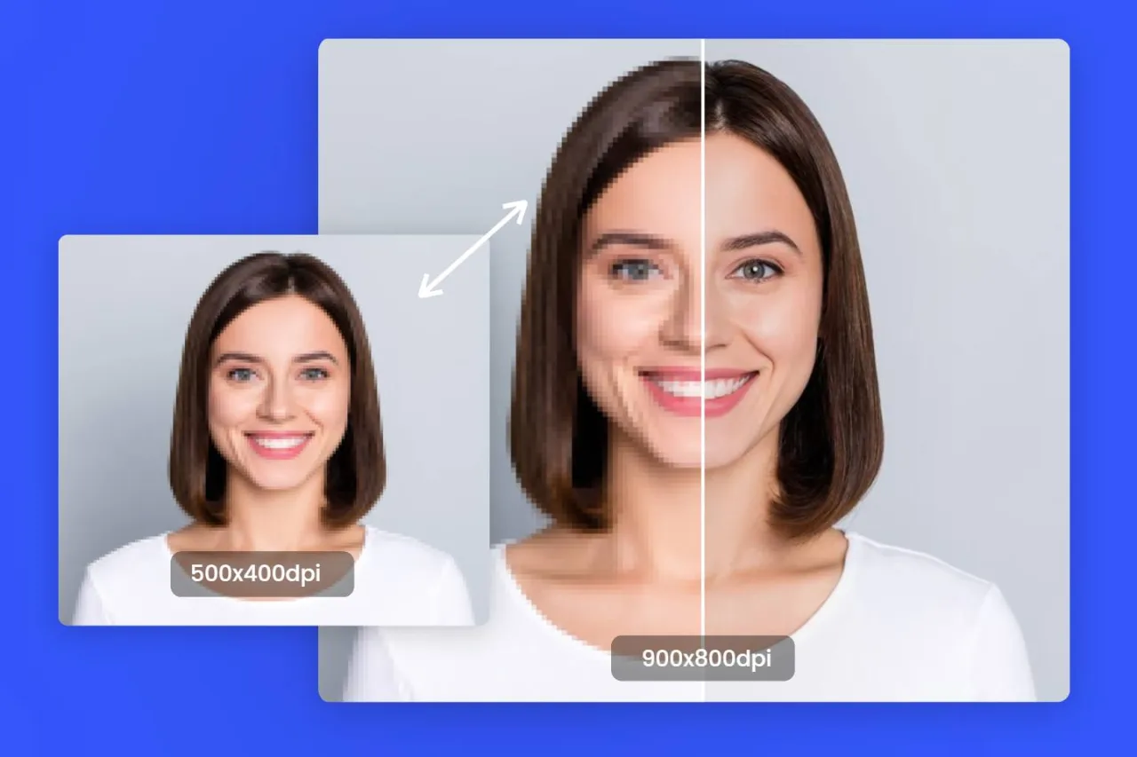 AI upscaling por&oacute;wnanie przed po