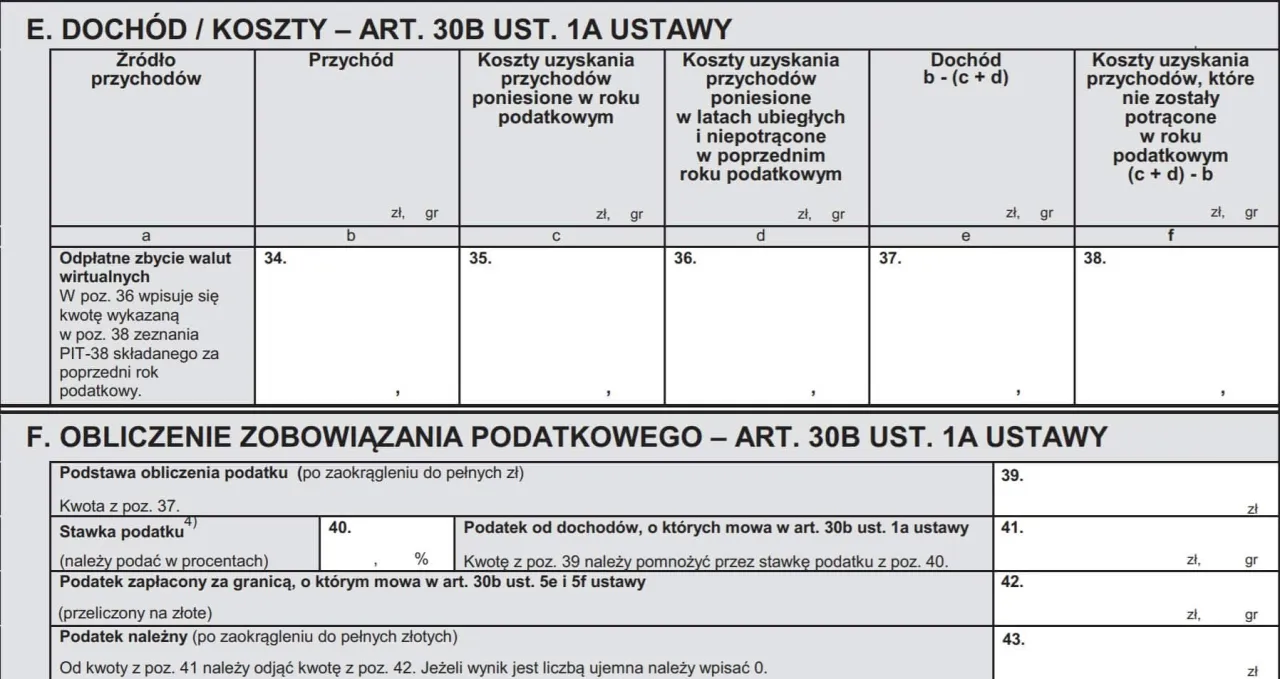 obliczanie dochodu kryptowaluty przykład