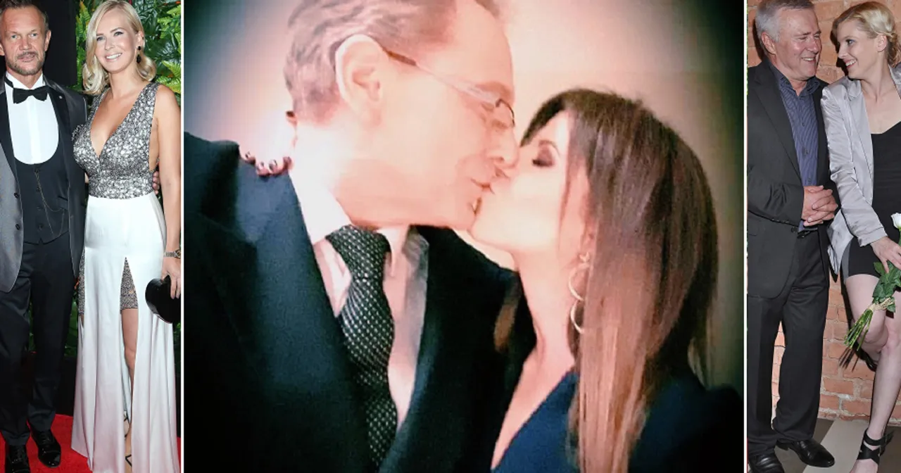 Para z dużą r&oacute;żnicą wieku, uśmiechnięta, spacerująca