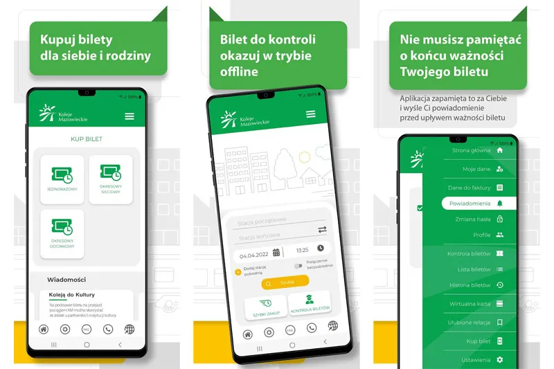 Aplikacja Koleje Mazowieckie screenshot