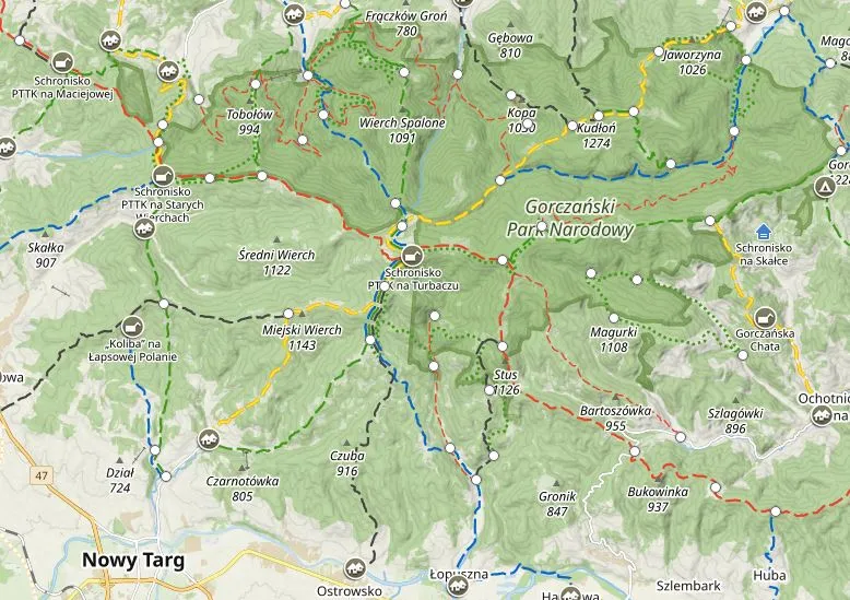 Szlaki turystyczne Gorce Turbacz