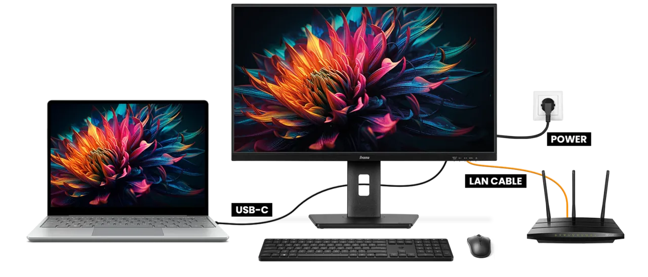 stacja dokująca z wieloma monitorami