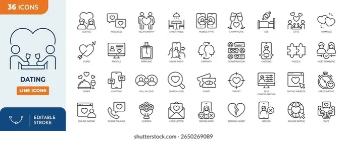 Dating Apps Vergleich kostenlos Icons