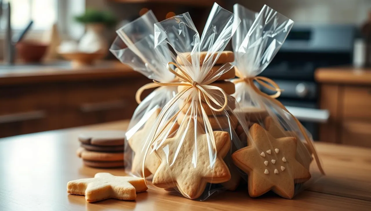 pomysły na dekoracje ciastek w celofanie