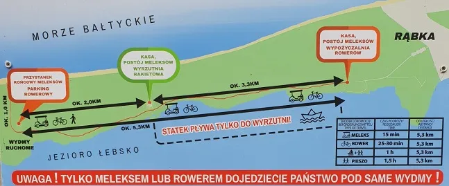 Trasa rowerowa Łeba ruchome wydmy