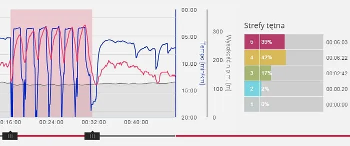 VDOT wskaźnik biegowy wykres strefy intensywności