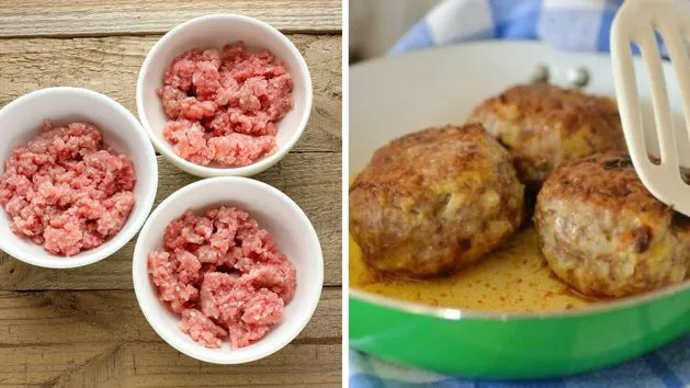 r&oacute;żne rodzaje mięsa mielonego w miseczkach