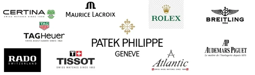 Logo popularnych marek zegark&oacute;w damskich