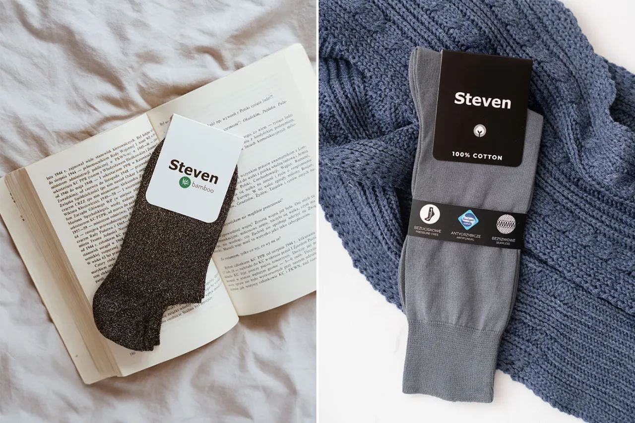 porównanie skarpetek bawełnianych i bambusowych infografika