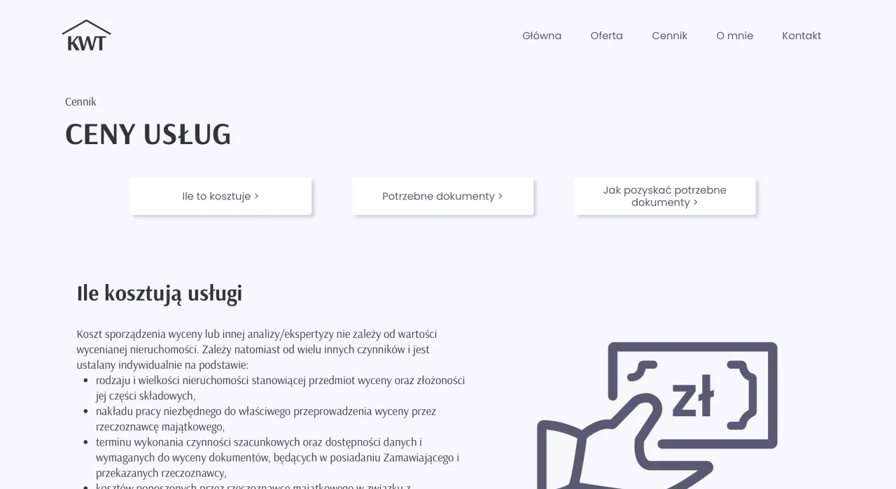 cennik rzeczoznawcy nieruchomości, koszty wyceny