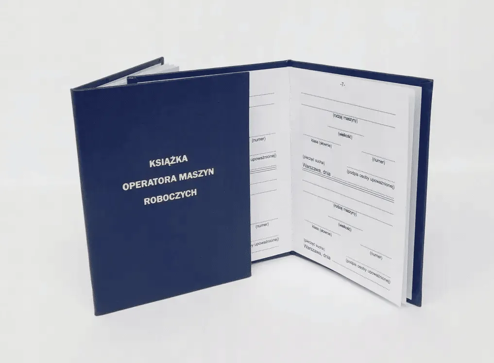 książeczka operatora maszyn budowlanych