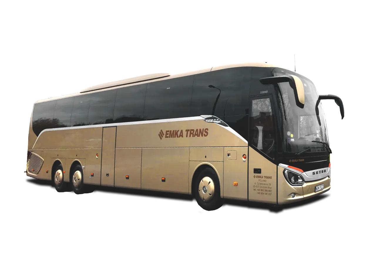 Nowoczesny autokar turystyczny z zewnątrz