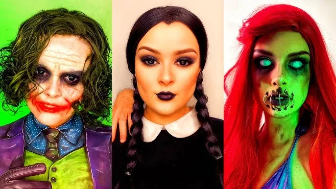 Makijaż Halloween Wednesday Addams Joker