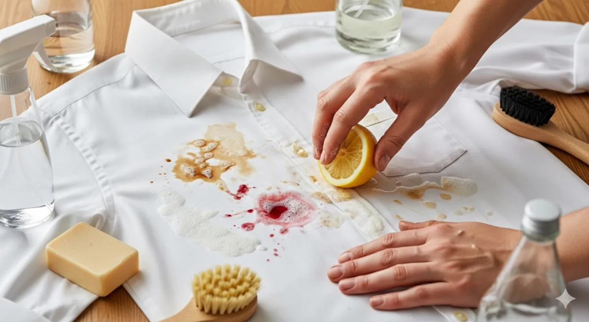domowe sposoby usuwania plam z białej koszuli