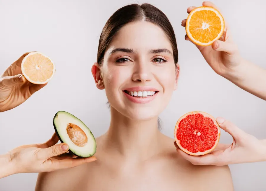 związek diety ze sk&oacute;rą grafika