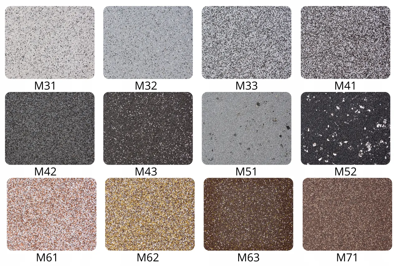 pr&oacute;bki r&oacute;żnych tynk&oacute;w dekoracyjnych tekstury i kolory