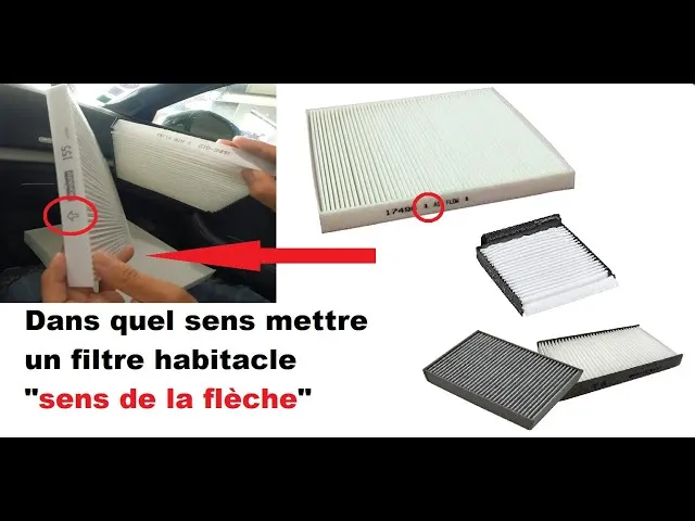flèche sens montage filtre habitacle Air Flow