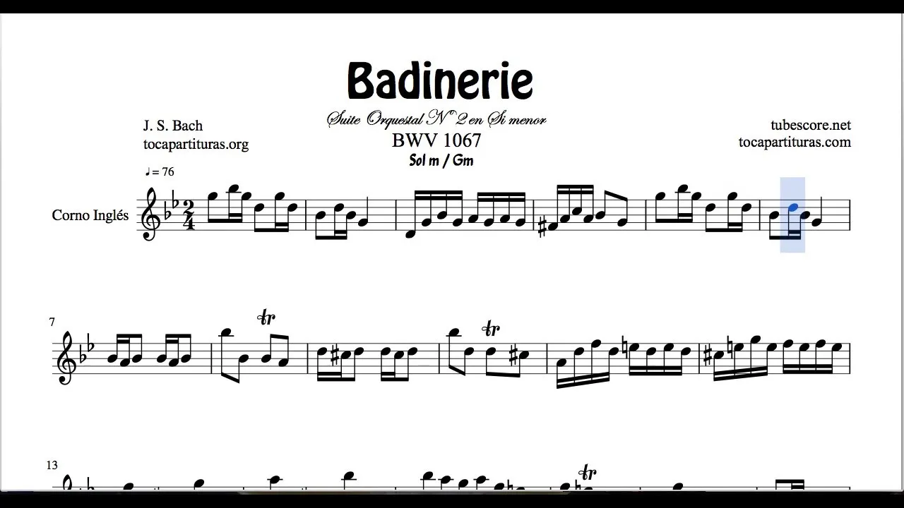 badinerie nuty dla dzieci