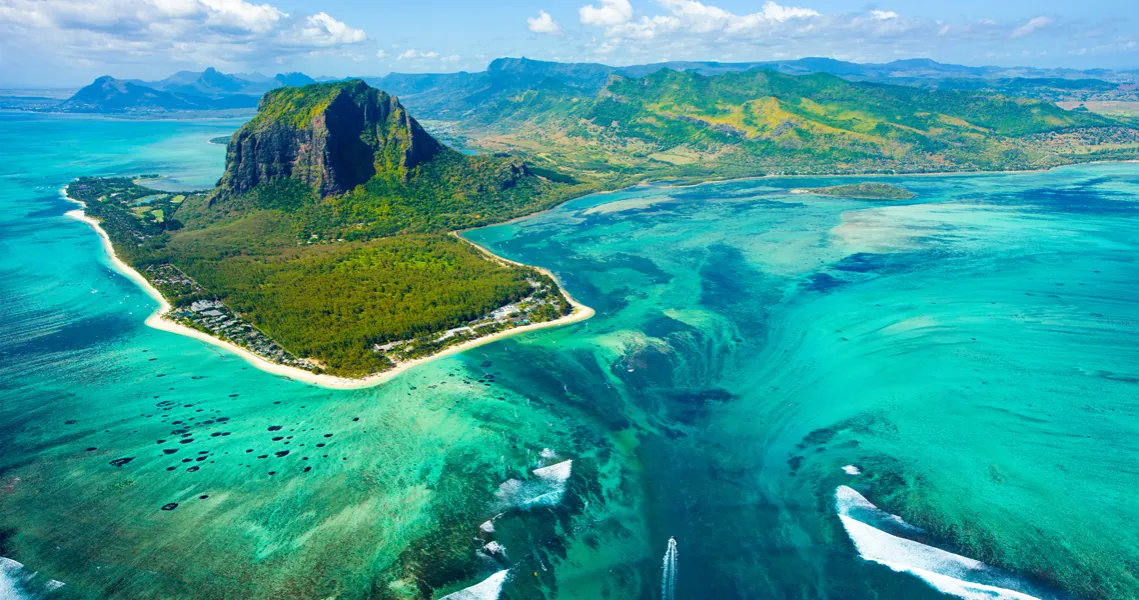 Mauritius podwodny wodospad plaża